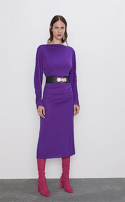 zara purple dress lorraine kelly