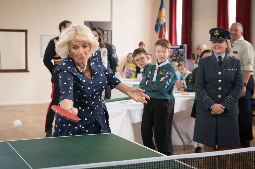 camilla playing table tennis