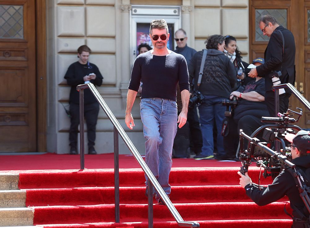 Simon Cowell filming America's Got Talent