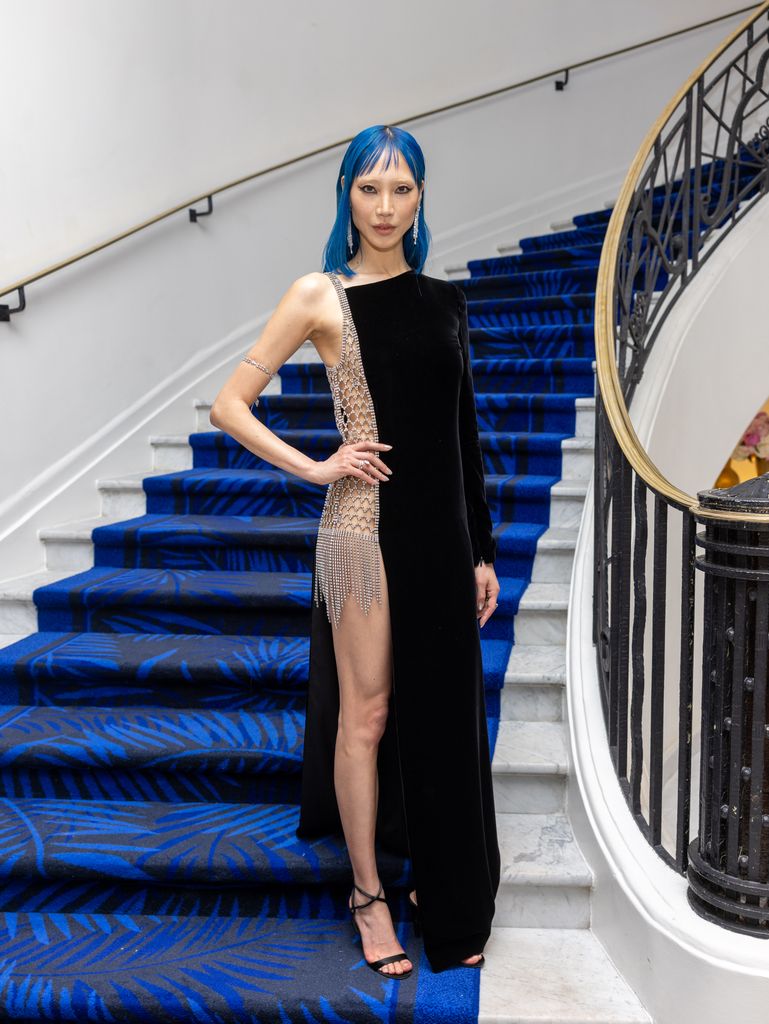 Soo Joo Park is seen in a black and crystal gown in Cannes, France.