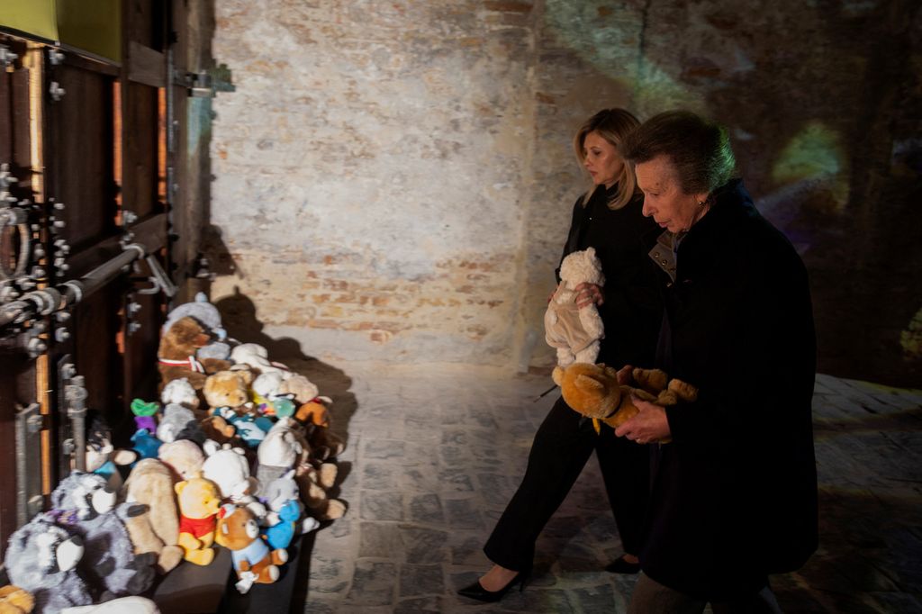 Princess Anne, Princess Royal and Ukraine's First Lady Olena Zelenska visit a memorial for children who were killed during Russia's full scale invasion of Ukraine