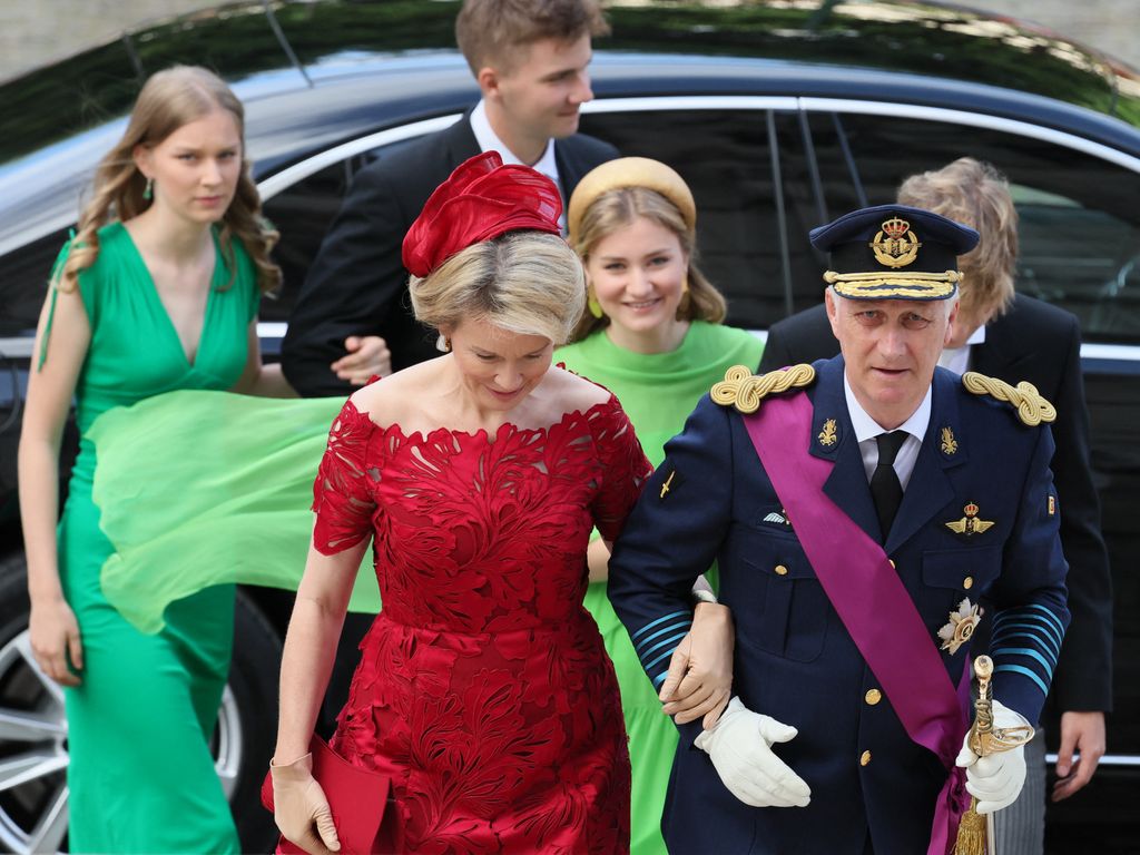 Belgian royals arriving at Te Deum mass