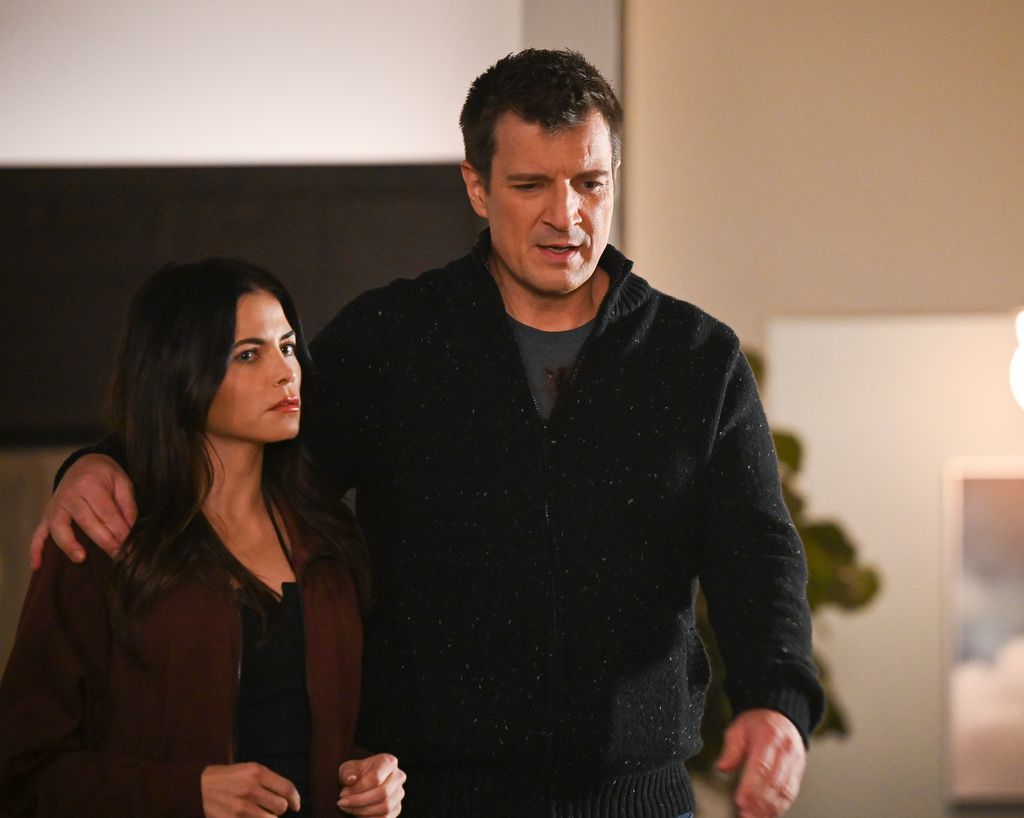 Jenna Dewan and Nathan Fillion in The Rookie finale