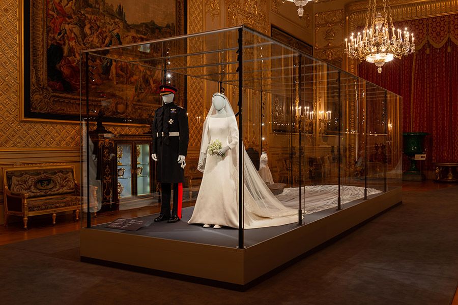 meghan harry exhibition wedding outfits windsor