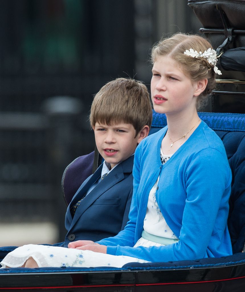 Lady Louise Windsor and James, Viscount Severn attend Trooping the Colour 2016