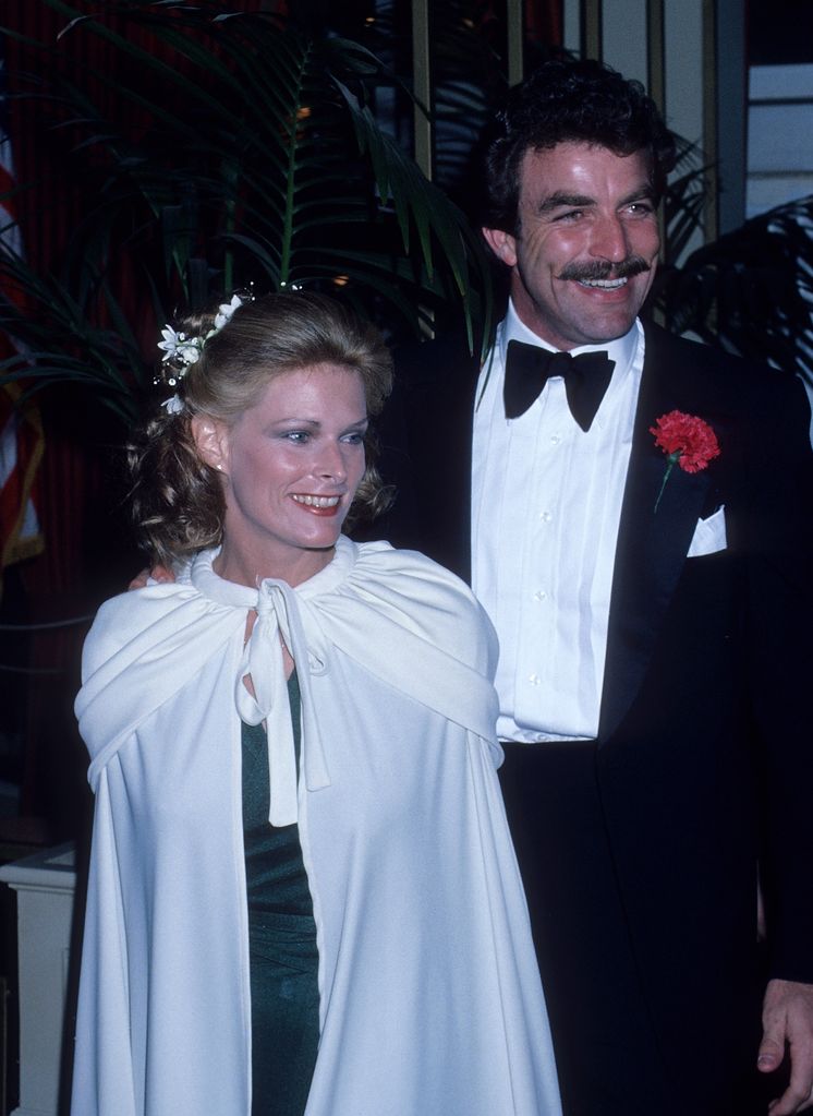 BEVERLY HILLS, CA - JANUARY 28:   Actor Tom Selleck and wife Jacqueline Ray attend the 35th Annual Golden Globe Awards on January 28, 1978 at the Beverly Hilton Hotel in Beverly Hills, California. (Photo by Ron Galella/Ron Galella Collection via Getty Images) 