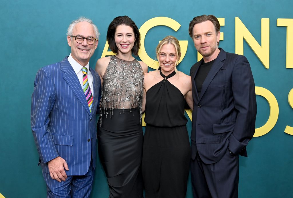 Amor Towles, Mary Elizabeth Winstead, Margaret Towles and Ewan McGregor attend "A Gentleman in Moscow" premiere event in NYC at Museum of Modern Art on March 12, 2024 in New York City.