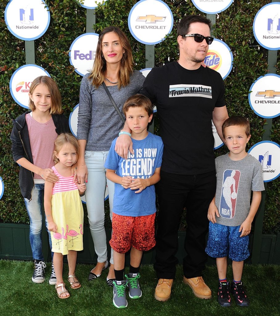 Rhea Durham, Mark Wahlberg, Brendan Joseph Wahlberg, Grace Margaret Wahlberg, Ella Rae Wahlberg and Michael Wahlberg attend Safe Kids Day at The Lot on April 26, 2015 in West Hollywood, California