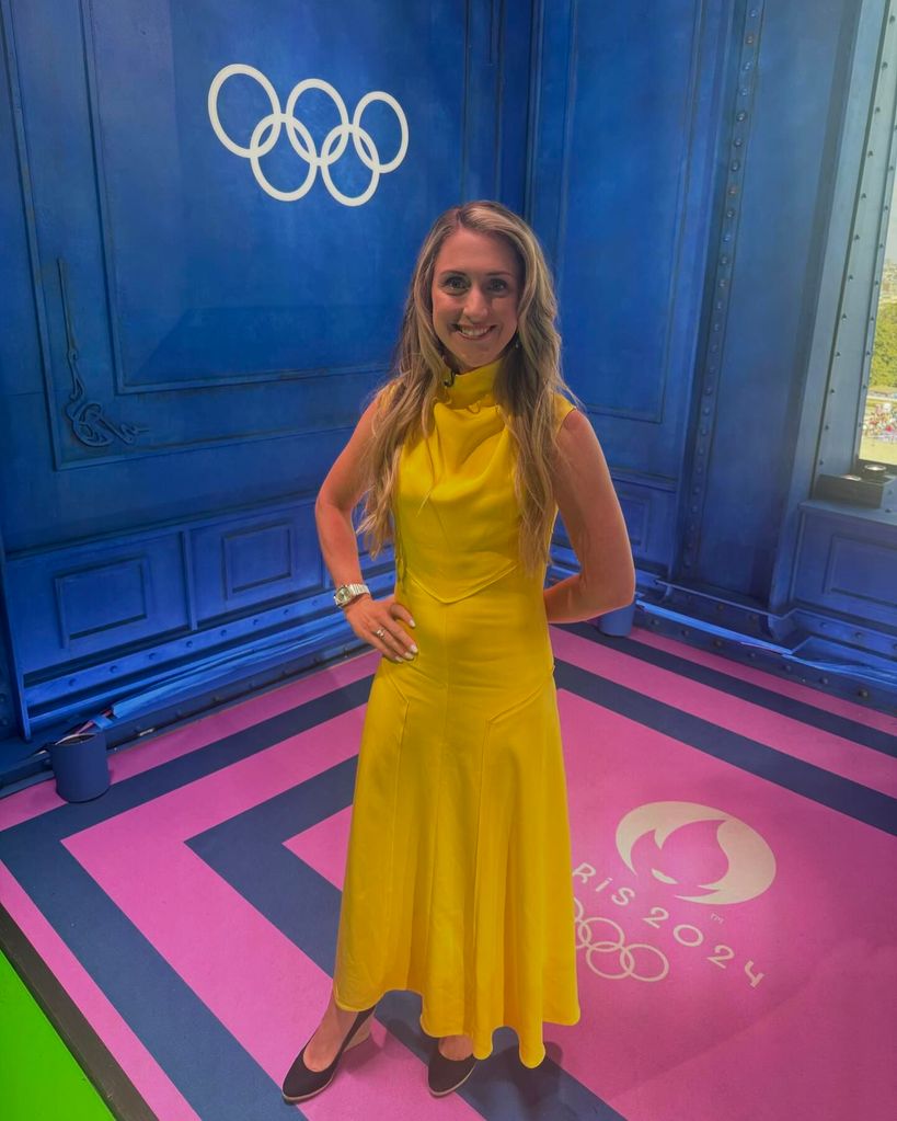 laura kenny in a yellow dress