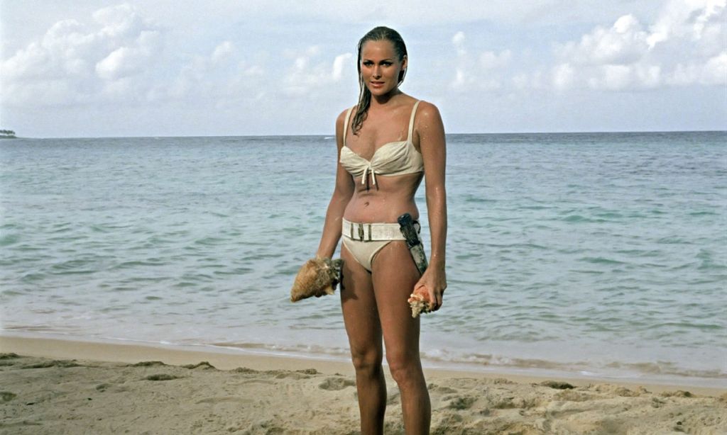 Ursula Andress as Honey Ryder in a white bikini in Dr. No