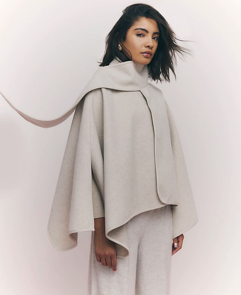 River Island cream scarf coat