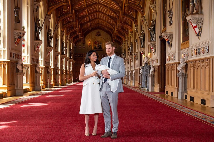 prince harry and meghan with archie in windsor