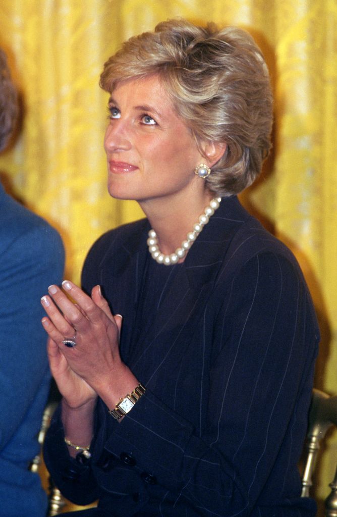 Princess Diana Visits Washington.Hyde Centre Breakfast At The White House, With Hillary Clinton.