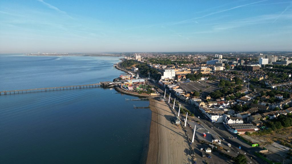 aerial view of seafront
