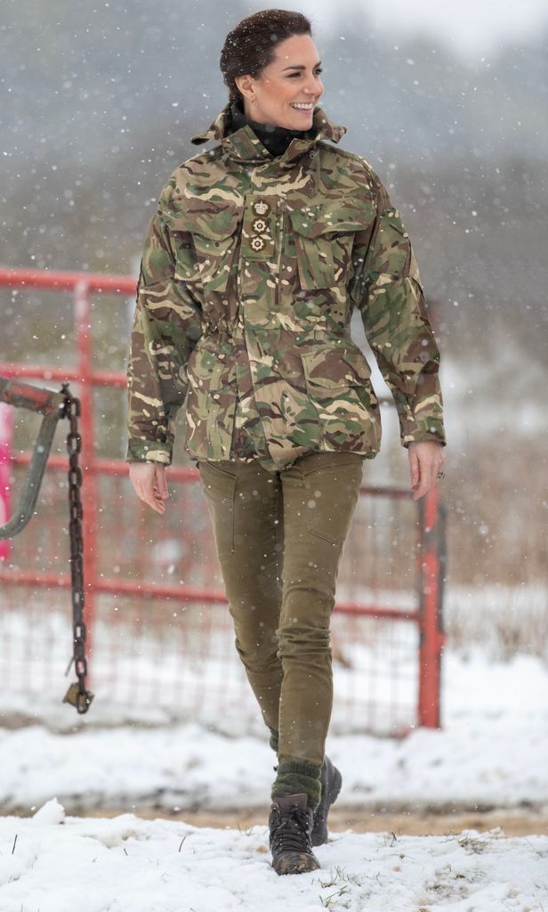 Catherine, Princess of Wales during her visit to the Irish Guards on Salisbury Plain, on March 8, 2023 in Salisbury, England. The Princess of Wales visited the 1st Battalion Irish Guards for the first time since becoming Colonel to learn about work on the Salisbury Plain Training Area. (Photo by Steve Reigate - WPA Pool/Getty Images)
