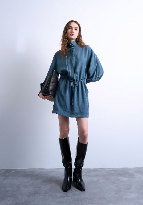 Funnel Neck Mini Dress