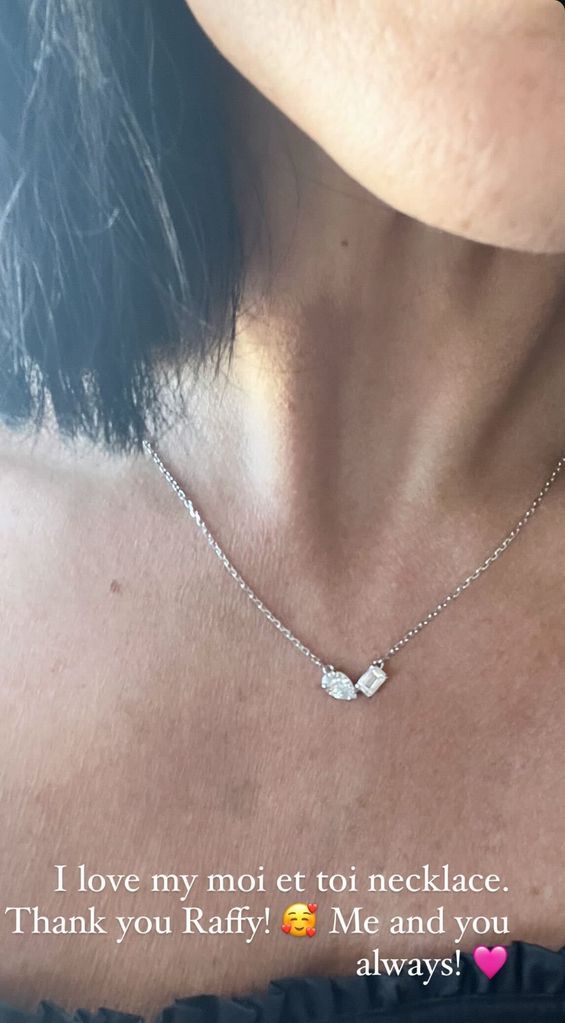 Rafferty gave his mum a beautiful necklace 