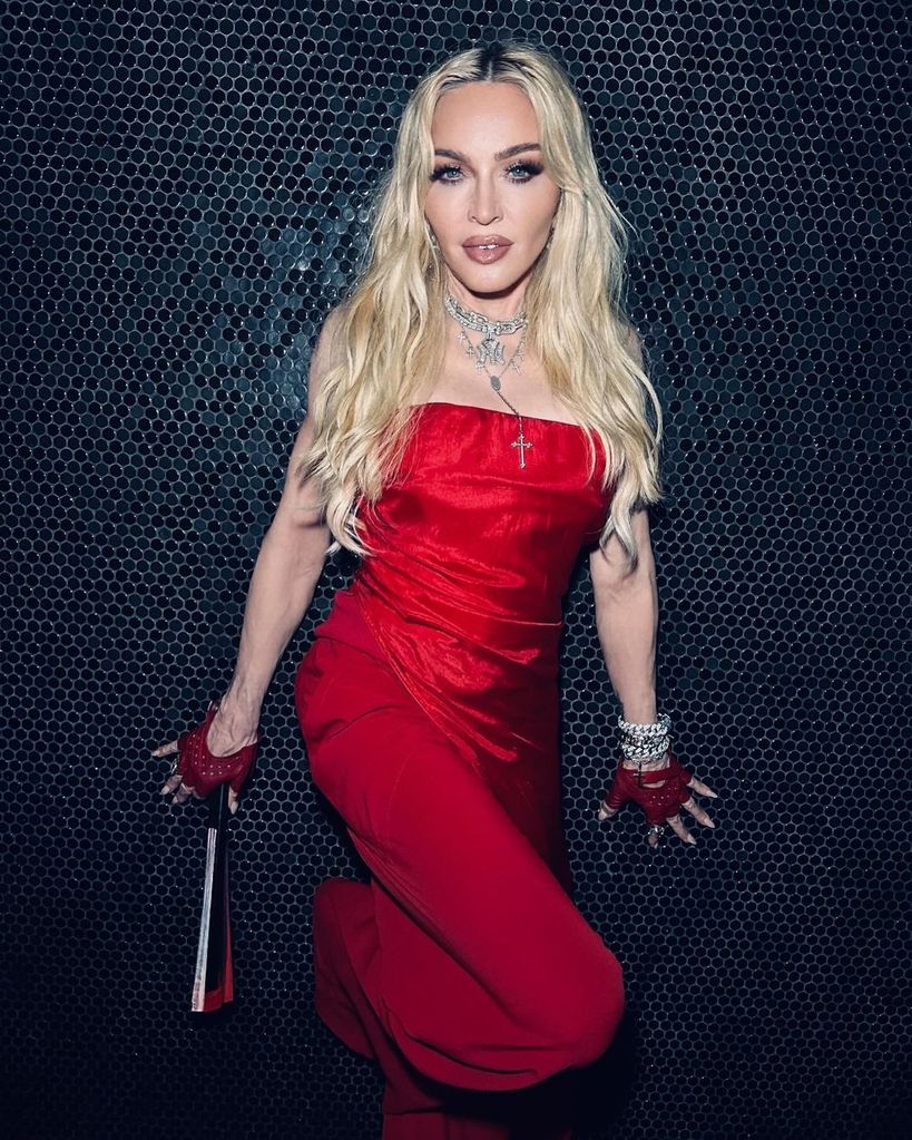 Madonna sizzles in red dress
