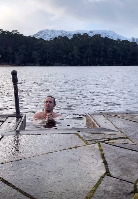 Spencer Matthews a shared video of him cold water swimming
