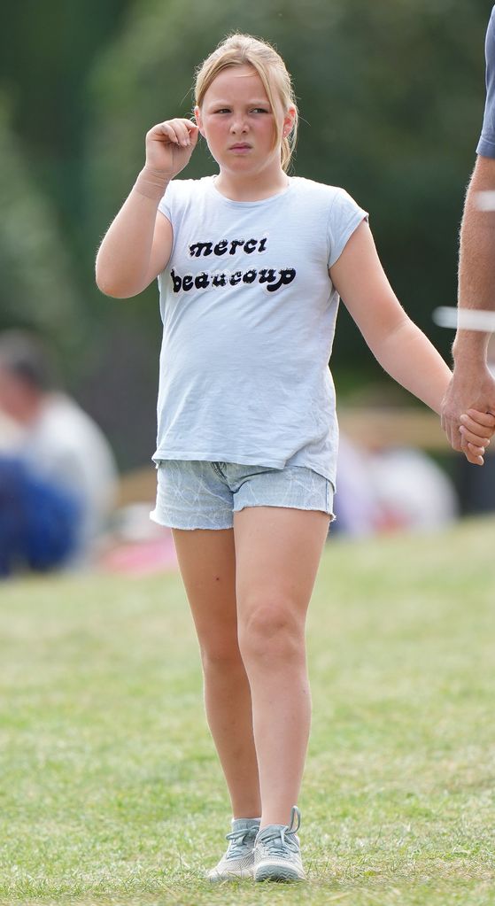 Mia Tindall wearing merci beaucoup top and shorts