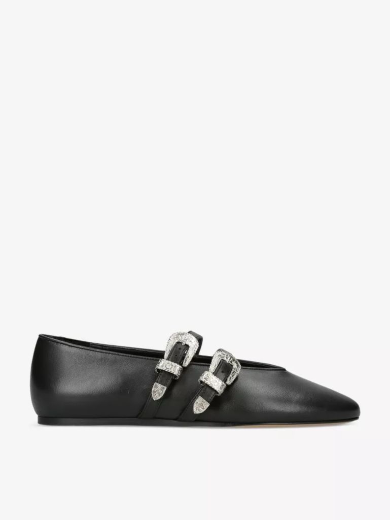 Claudia Double-strap Leather Flats
