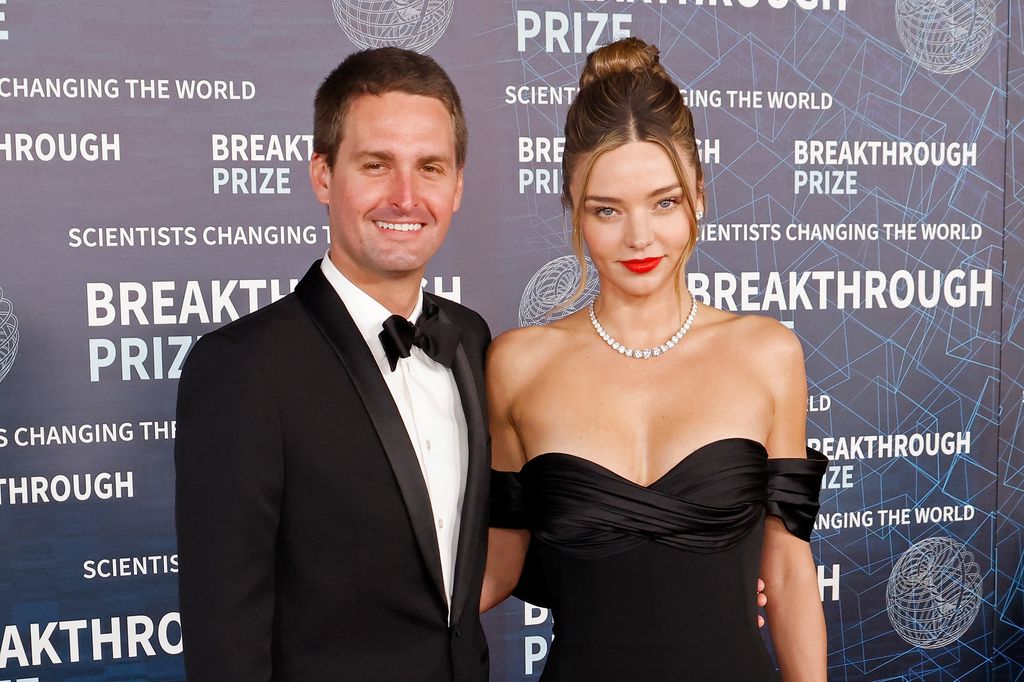 LOS ANGELES, CALIFORNIA - APRIL 15: Evan Spiegel and Miranda Kerr attend the 9th annual Breakthrough Prize ceremony at Academy Museum of Motion Pictures on April 15, 2023 in Los Angeles, California. (Photo by Taylor Hill/Getty Images)