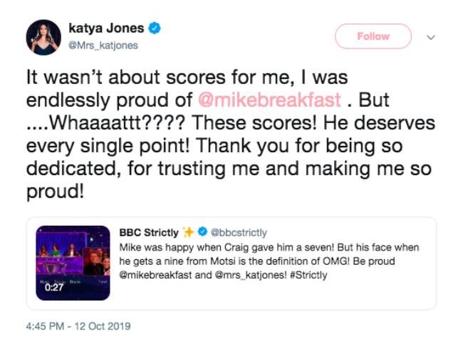 why strictly katya jones cried