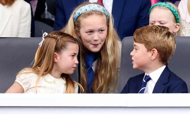 Savannah Phillips with Prince George and Princess Charlotte at Platinum Jubilee celebrations