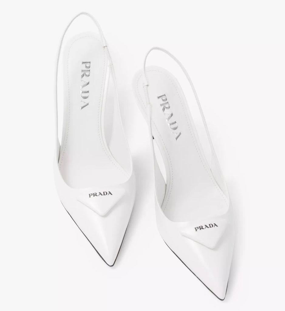 Prada white sling back shoes