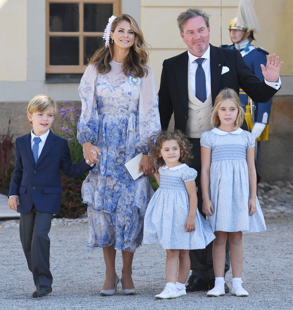 Princess Madeleine, Princess Adrienne, Princess Leonore, Prince Nicolas and Christopher O'Neill