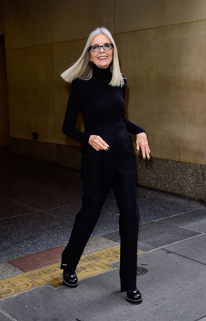 Diane Keaton wearing black