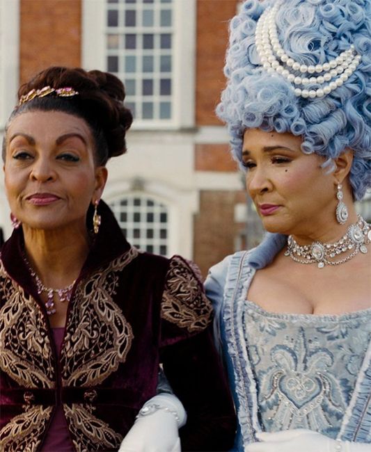 Lady Danbury and Queen Charlotte in Netflix show