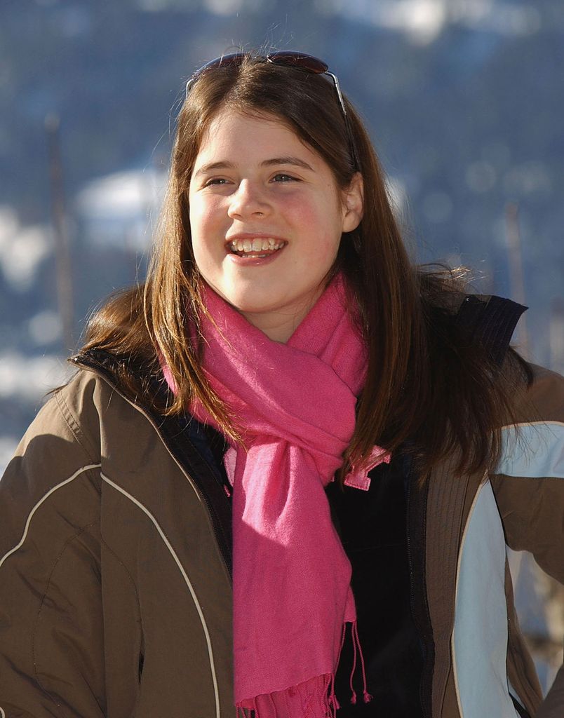 Princess Eugenie attends a photocall on February 18, 2003 in Verbier, Switzerland.