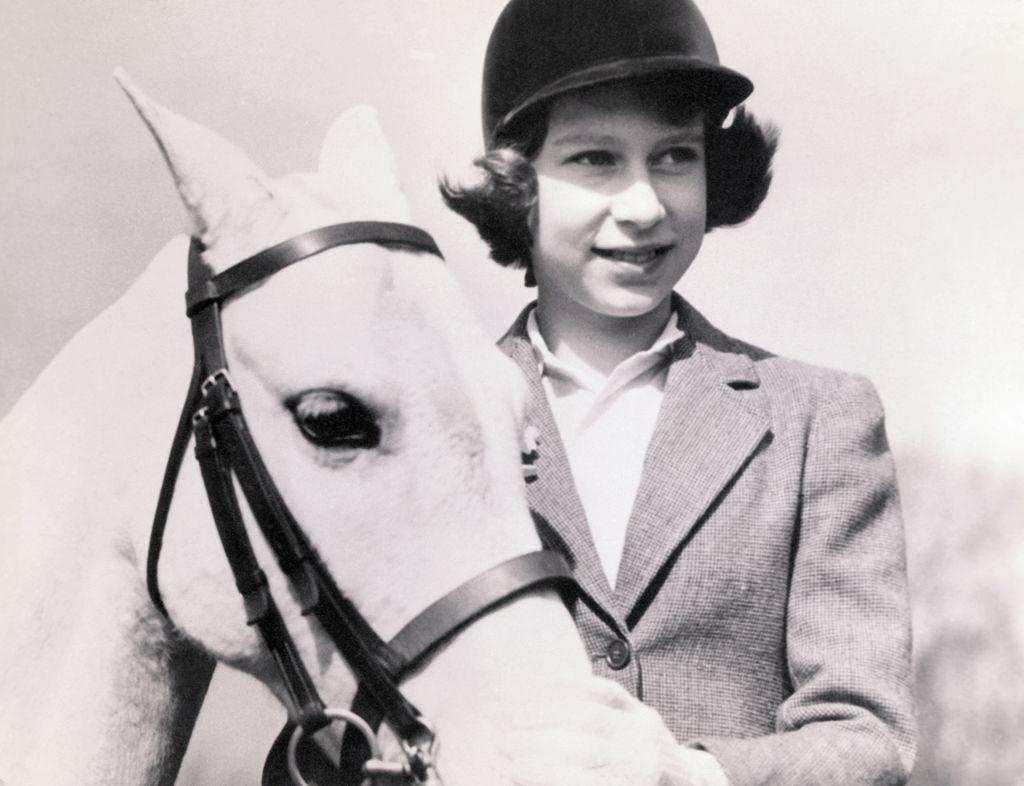 Crown Princess Elizabeth with her pony aged 10 