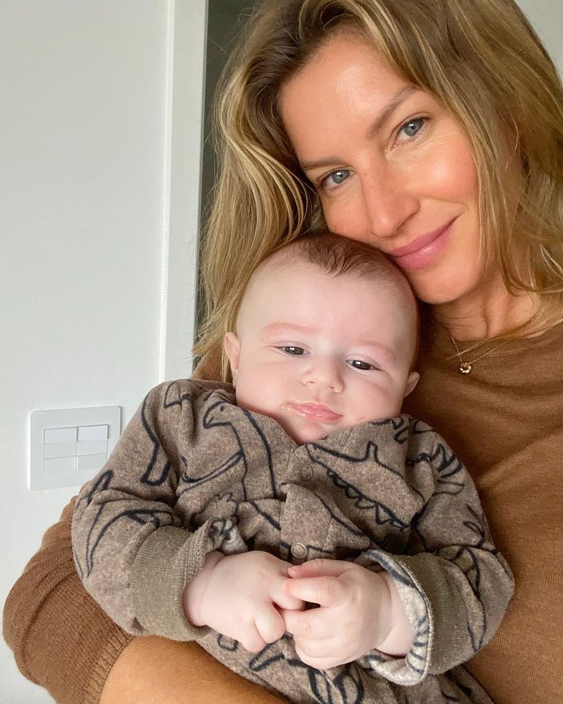 Gisele with one of the newest members of her large family