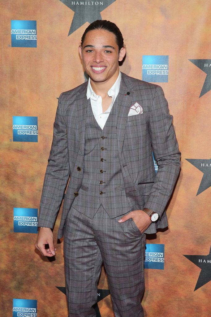 Anthony Ramos in a tweed suit