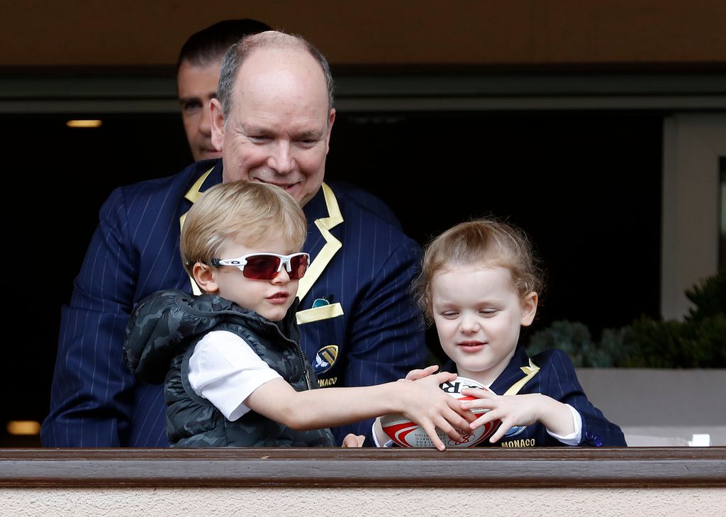 The Monaco royals at a rugby tournament