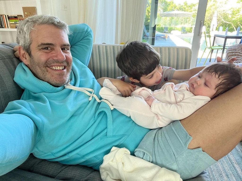 Andy Cohen takes selfie with children Ben and Lucy 
