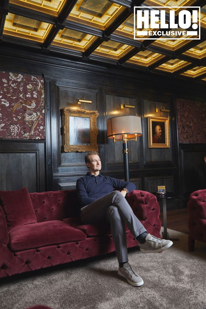 Jan on a comfortable couch in his Swiss retreat