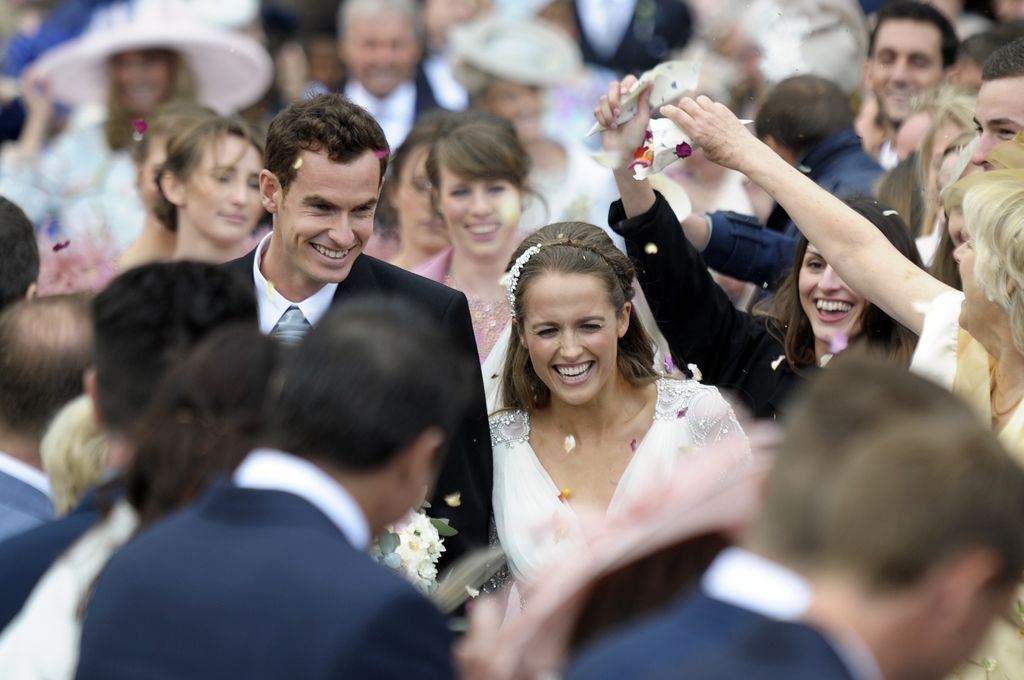 Andy Murray and Kim Sears confetti shot married at Dunblane Cathedral in 2015