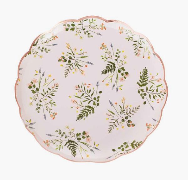 floral tea party plates