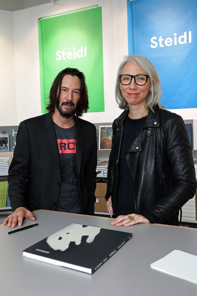 Keanu Reeves and Alexandra grant at a book launch