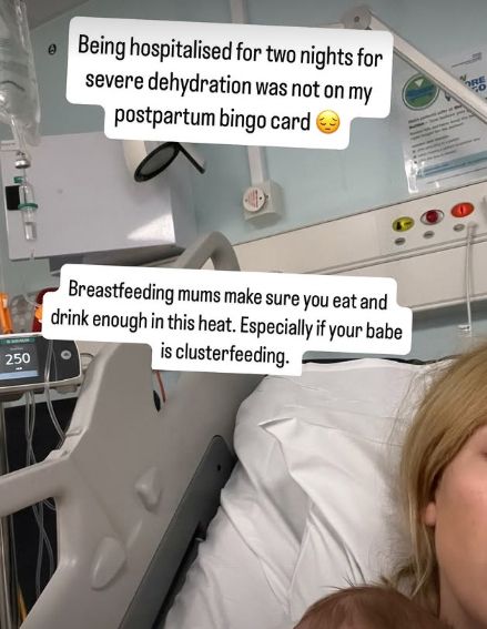 Carrie Johnson lying in a hospital bed