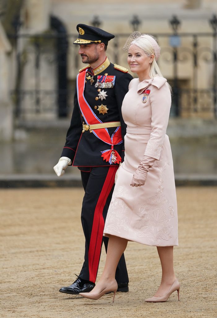 Crown Prince Haakon of Norway and Crown Princess Mette-Marit of Norway arriving at Westminster Abbey 