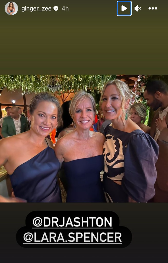 Ginger Zee, Dr Jennifer Ashton and Lara Spencer were among the guests at Robin and Amber's wedding 