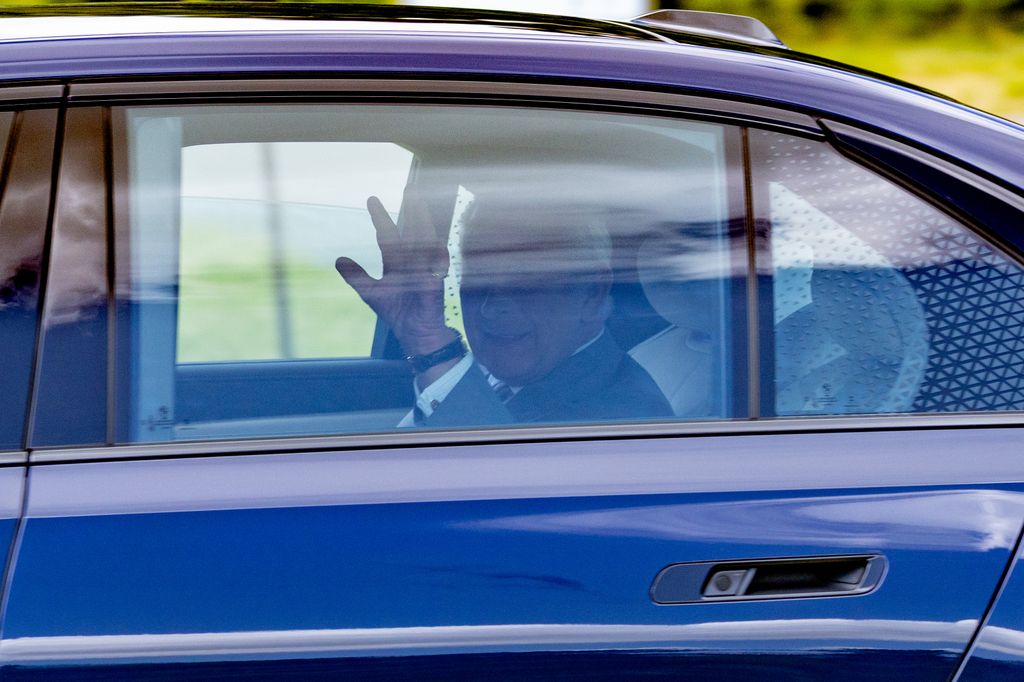 King Charles arriving for the morning service at St Mary Magdalene Church in Sandringham, Norfolk, on Sunday morning.