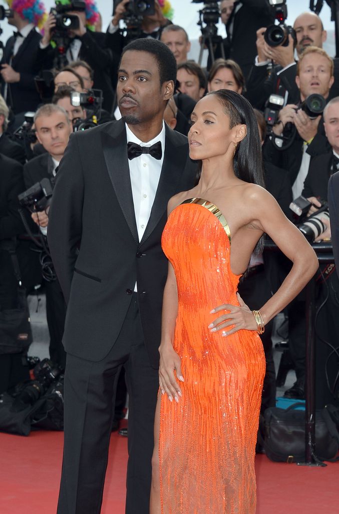 Jada and Chris attend the Madagascar 3: Europe's Most Wanted Premiere during the 65th Annual Cannes Film Festival at Palais des Festivals on May 18, 2012 in Cannes, France.  (Photo by George Pimentel/WireImage)
