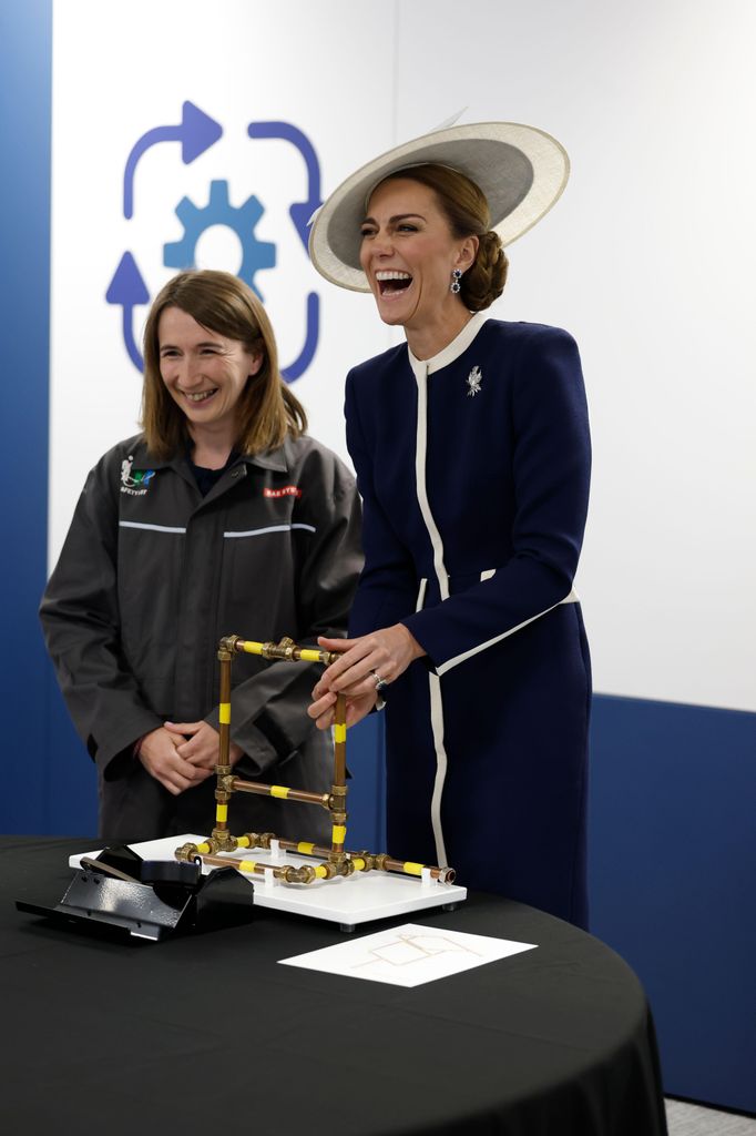 The Princess of Wales, known as the Duchess of Rothesay when in Scotland, meet with apprentices and graduates during a visit to the BAE Systems' Shipbuilding Academy