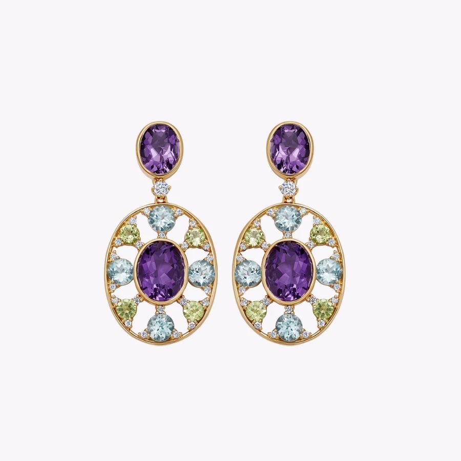 Amethyst Oval Sparkler Earrings