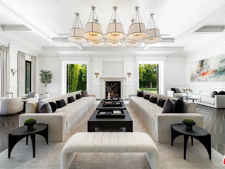 Living room inside Jennifer Lopez and Ben Affleck's $60 million mansion